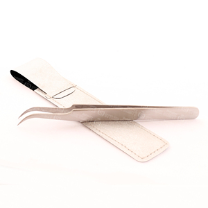 Pince à épiler pour extensions de cils en acier inoxydable de haute qualité, couleur plasma, emballage boîte 1 pièce, fabrication artisanale, logo personnalisé - Product Image 4