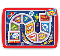 Assiette à dîner rectangulaire classique en mélamine pour bébé, motif dessin animé, lavable au lave-vaisselle, non toxique, usage domestique pour les tout-petits, vente en gros