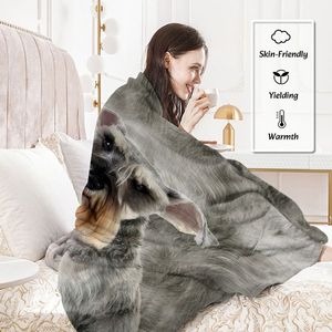Schnauzer Flannel Blanket Super Soft Cozy Warm Puppy Dog Throw for Couch Chair Bed Sofa or Office Cute Schnauzer Print - Product Image 2