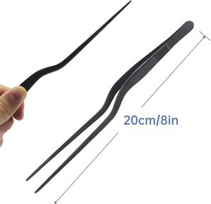 OEM Custom <b>Kitchen</b> Cooking <b>Utensils</b> Set Dinner Bamboo Spoon Spatula Metal Tools Serving Bag Custom Logo Item RED Chef Tweezers - Product Image 3