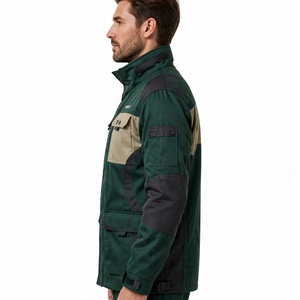 Veste de travail sportive personnalisée pour homme, color-block, fermeture éclair, col à capuche, coupe-vent, polyester et coton, hiver - Product Image 4