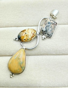 Pendentif en Agate Crazy Lace Naturelle Multi-Pierres, Argent Sterling 925, Fait Main, Pendentif en Pierres Précieuses de Créateur, Vente en Gros - Product Image 3