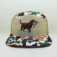 Gorra de Caza de 7 Paneles con Bordado Personalizado, Camuflaje Duck Camo, Malla Transpirable, Cierre a Presión, Gorra de Alto Rendimiento para Caza y Actividades al Aire Libre
