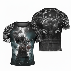 เสื้อรัดกล้ามเนื้อผ้าโพลีเอสเตอร์ผสมสแปนเด็กซ์แบบสั่งทำรุ่นใหม่สำหรับผู้ชาย เหมาะสำหรับการฝึกความแข็งแรงและการว่ายน้ำ - Product Image 3