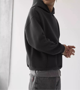 Men Casual Autumn High Quality <b>Thick</b> Knitted Plain Dyed Oversized Hoodies Custom Logo Eco-Friendly Cotton Heavyweight Unisex - Product Image 4