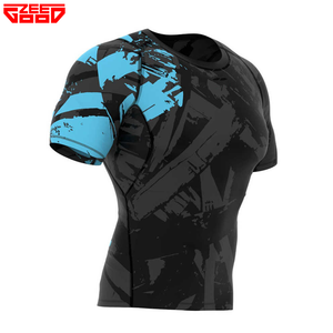 Maillot de compression à manches courtes personnalisé pour MMA, BJJ, grappling, sportswear respirant, séchage rapide, imprimé par sublimation, pour la gym - Product Image 3