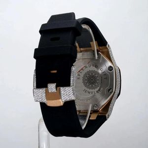 For Gold Gift Jewelry Luxury Diamond <b>Watch</b> <b>Case</b> 28mm Analog Quartz Moissanite Silver Band Sapphire Crystal ETA Movement 10m - Product Image 6