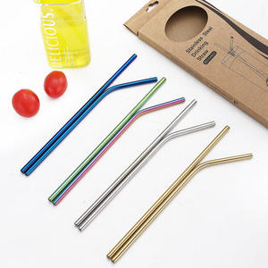 Eco Friendly 304 Stainless Steel <b>Reusable</b> Drinking <b>Straw</b> Set with 2 Cleaning Brushes Portable and Durable - Product Image 6