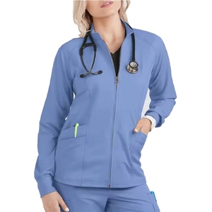 เสื้อแจ็คเก็ตสครับสำหรับแพทย์หญิงขายส่ง แบบซิป สวมใส่สบาย ทนทาน น้ำหนักเบา - Product Image 5
