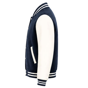 Veste universitaire BIRLAG SPORTS pour homme, bleu marine, style preppy, fermeture à un bouton, col montant, coupe classique, en toile - Product Image 3
