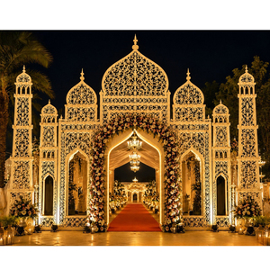 Paneles Decorativos Cortados con Láser Inspirados en el Taj Mahal para Entrada de Boda, Paneles Decorativos Cortados con Láser para Escenario de Recepción y Eventos en el Reino Unido - Product Image 1
