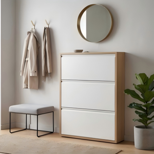 Metal Shoe Storage Cabinet with Adjustable Shelves, Modern Shoe <strong>Cupboard</strong> for Home Furniture Sets - Product Image 1