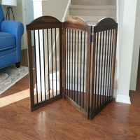 Barrière pliable pour animaux de compagnie en métal et bois, moderne et luxueuse |   Clôture de sécurité autoportante durable pour chats et chiens, écologique, pour l'intérieur