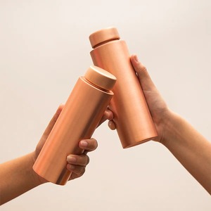 Handcrafted Copper Water Bottle Set of 2 Eco Friendly Ayurvedic Drinkware Durable Leak-Proof Design At Bulk Wholesale Supply - Product Image 3