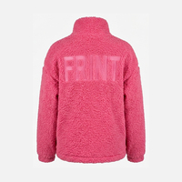 Veste polaire Sherpa pour femme, entièrement zippée, col montant, manteau doux effet teddy, coupe ample, vêtement d'extérieur d'hiver, logo personnalisé, fausse fourrure, fermeture éclair élégante