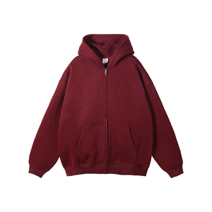 Sudadera con Capucha y Cremallera Extra Grande para Hombre, Color Sólido, Felpa de Algodón, Estilo Casual para Otoño - Product Image 1