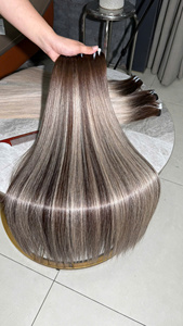 ผมต่อแบบเส้นตรง 100% ผมแท้เวียดนาม สีออมเบร น้ำตาลประกายบลอนด์ สีเปียโน ผมแท้แบบเป็นมัด - Product Image 5
