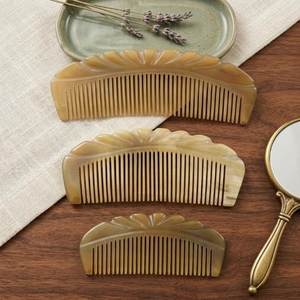 Peine de Cuerno de Búfalo Natural, Impermeable, Hecho a Mano, Diseño Moderno, Color Natural, para Masaje de Barba, Peines de Varios Tamaños, Precio de Fábrica - Product Image 5