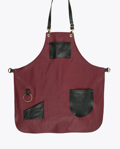 Capa de Peluquería de Mezclilla con Bolsillos con Estampado de Calaveras y Cintura Ajustable para Uso en Barberías y Salones - Product Image 5