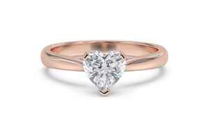 Anillo de Compromiso Solitario con Moissanita de 2.00CT, Corte Corazón, Plata 925 Original con Baño de Oro, Estilo Romántico, Joyería de Regalo - Product Image 2