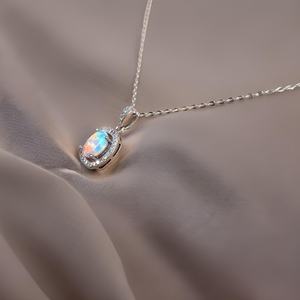 จี้โอปอลทรงรัศมีประดับเงินแท้ งานแฮนด์เมดสำหรับผู้หญิงและเด็ก ขายส่ง - Product Image 5