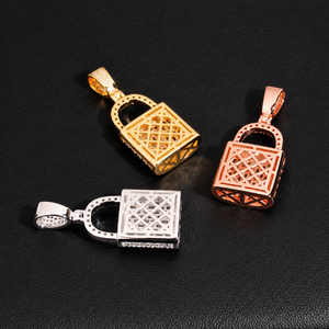 Collier Pendentif Cadenas en Argent 925 Moissanite pour Homme, Chaîne Cubaine, Pendentif Verrou Givré, Bijou de Luxe Tendance - Product Image 6