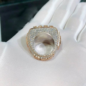 Bague de football Moissanite Iced Out, bijou de luxe Hip Hop, bague de mode pour homme - Product Image 4