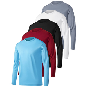 High Quality Solid Casual Jersey Athletic Long Sleeve <b>Shirt</b> Sportswear Fitness Training Quick Dry Plus Size Men's <b>100</b>% <b>Polyester</b> - Product Image 1