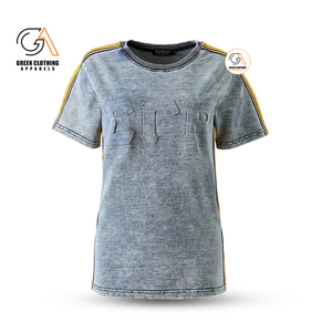 เสื้อโปโลผู้หญิง Sigma Gamma Rho รุ่นวินเทจ ทรงโอเวอร์ไซส์ สีน้ำเงิน-เหลือง  ผ้าเนื้อเดียว สไตล์ลำลอง ปักโลโก้ ทรงปกติ แขนสั้น - Product Image 5
