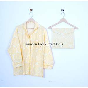 Nuevo Conjunto de Pijama de 3 Piezas de Algodón Floral Tejido para Mujer, Estilo Veraniego, Unisex, Transpirable, de Secado Rápido, Cintura Elástica, Mangas Largas - Product Image 2