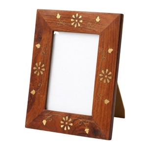 Attractive Wooden Photo <b>Frame</b> with Luxury Brass Inlay Antique Design <b>Wood</b> <b>Picture</b> <b>Frame</b> Wholesale Tabletop Home Decor - Product Image 1