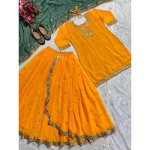 ชุดกระโปรง dhoti ชุดปาร์ตี้ออกแบบโดยดีไซเนอร์ - Product Image 4