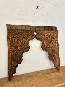 Vintage Wooden Arch Panel Hand Carved Indian Door <b>Frame</b> Decorative Wall Art Rustic Home Interior Architectural Accent Piece - Product Image 5