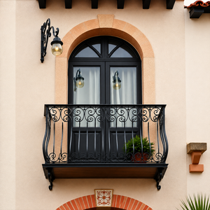 Balustrades en fer forgé sur mesure pour balcon, balustrades décoratives en métal de luxe, balustrades extérieures thermolaquées pour villas et maisons - Product Image 4