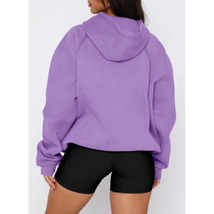 Sudadera con Capucha Extra Grande para Mujer, Diseño Sólido, Manga Larga, Felpa, Talla Grande, Ropa de Otoño, Informal, a la Moda, Servicio OEM - Product Image 3