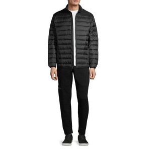 Veste matelassée imperméable à capuche 100% nylon avec design patchwork, style streetwear - Product Image 4