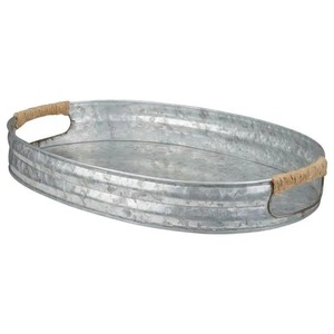 Elegante bandeja de metal galvanizado de alta demanda que agrega un toque industrial refinado a cualquier temática decorativa. - Product Image 3