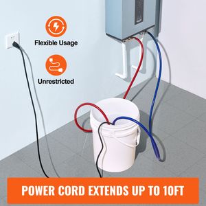 Kit di Lavaggio Efficiente per Scaldabagno Senza Serbatoio con Pompa, Secchio da 5 Galloni, 2 Tubi, Polvere Decalcificante e Adattatore per Chiave - Product Image 5