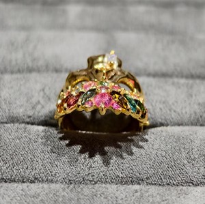 Bague en argent sterling 925 avec tourmaline rose, prix de gros REYES, bijoux fins plaqués or jaune 14 carats et rhodium, sur mesure - Product Image 2