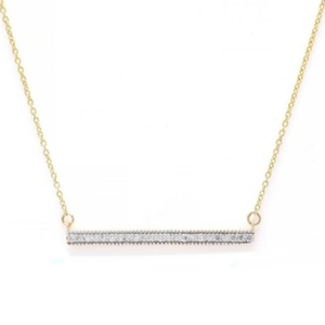 14K White Gold Diamond Bar Curb Link Chain Necklace IGI Certified VVS1 Natural Diamonds - Product Image 2