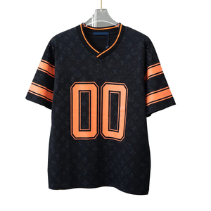 Camiseta de Fútbol Unisex con Estampado Personalizado, Corte Cuadrado, Transpirable, de Secado Rápido, Cuello en V, Malla de Poliéster - Product Image 1
