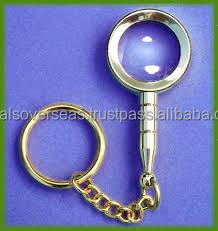 Mini magnifying glass keychain gold finish metal magnifier <b>key</b> <b>holder</b> portable reading magnifier keyring for daily use - Product Image 3