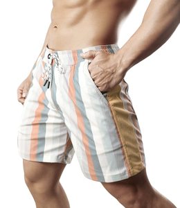 Shorts de plage pour hommes, imprimés, taille élastique, cordon de serrage, style tropical, décontracté, coloré, léger, pour l'été - Product Image 2