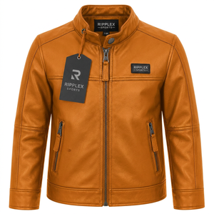 Veste en cuir souple pour enfants, au look classique, coupe confortable, sensation de chaleur et qualité durable, idéale pour les jeunes explorateurs actifs. - Product Image 6