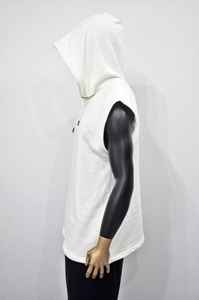 Hoodies sans manches de haute qualité pour hommes, vêtements de fitness et de gym, 100% polyester, hoodies sans manches pour hommes - Product Image 2