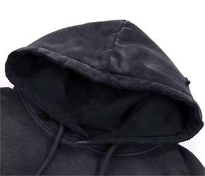 Sweat-shirts à capuche unisexes en molleton épais 80/20 coton mélangé pour hommes et femmes, effet délavé au soleil - Product Image 4