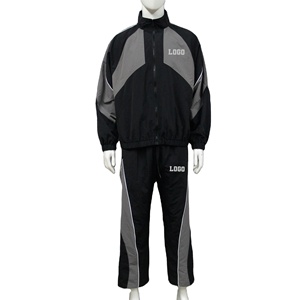 Ensemble court coupe-vent d'été personnalisé en gros pour hommes et femmes, taille haute, respirant, en polyester/coton coloré, motif uni - Product Image 1