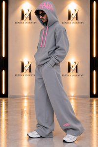 Ensemble de survêtement coordonné pour homme : sweat à capuche oversize et pantalon de jogging large en molleton épais, style streetwear - Product Image 4
