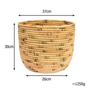 Cesta de almacenamiento de algas marinas hecha a mano al por mayor organizador de mimbre tejido jacinto de agua para decoración del hogar - Product Image 6