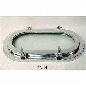 Ojo de buey náutico de forma ovalada decorativa con acabado pulido plateado de Metal con espejo Fabricación y suministro de nuevo diseño - Product Image 1